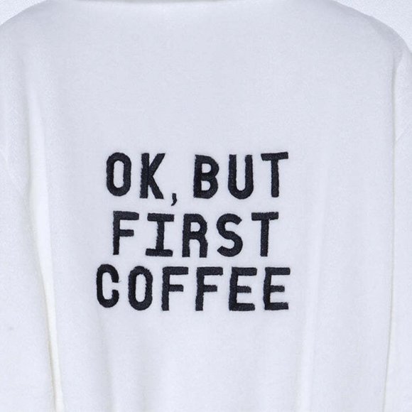 NWT COCUS POCUS - Ok But First Coffee Plush Robe - Picture 3 of 5